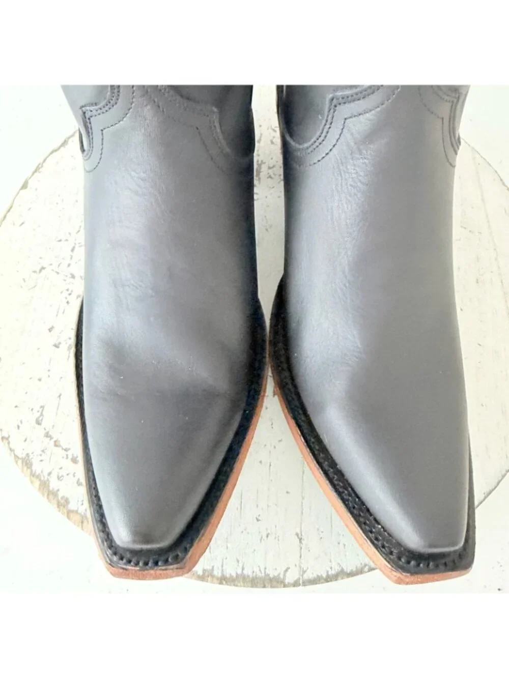 Lane EMMA JANE Black Cowboy Boots Western Cowgirl Mid Calf Tall Womens Size 7.5 - Picture 6 of 12